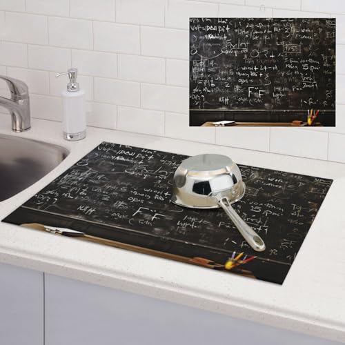 Abtropfmatte für Küchentheke, super saugfähig, Mikrofaser, große Abtropfmatte, Tafel, Tapete, Kaffeebar-Matte für Arbeitsplatten, Abtropfmatte, 45,7 x 61 cm von LPSRTWE