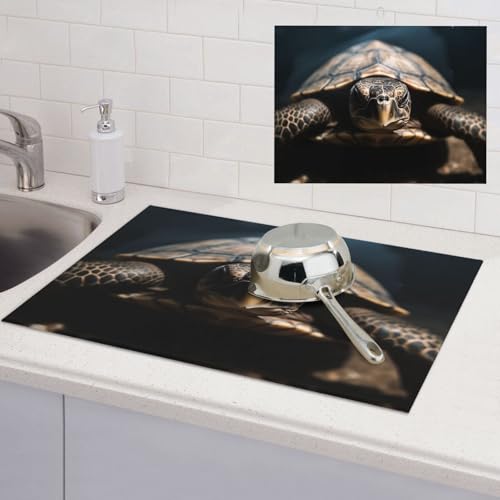 Abtropfmatte für Küchentheke, super saugfähig, Mikrofaser, große Abtropfmatte, Tierschildkröte, Kaffee, Bar-Matte für Arbeitsplatten, Geschirrtrocknungspad, 45,7 x 61 cm Abtropfmatte für Küchentheke, super saugfähig, Mikrofaser, große Abtropfmatte, Tierschildkröte, Kaffee, Bar-Matte für Arbeitsplatten, Geschirrtrocknungspad, 45,7 x 61 cm von LPSRTWE