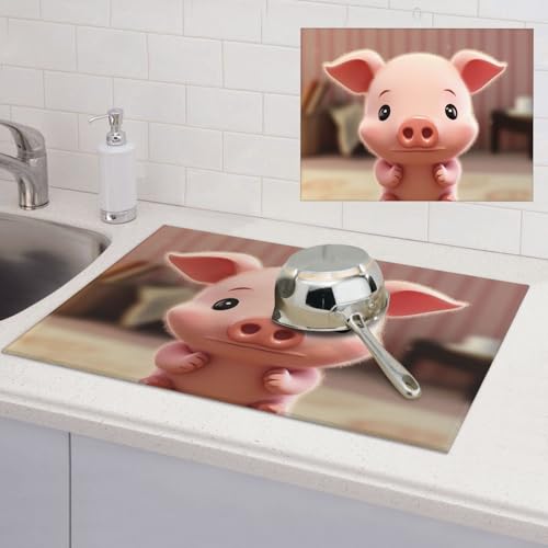 Abtropfmatte für Küchentheke, super saugfähig, Mikrofaser, große Abtropfmatte, niedliche Tier-Kaffee-Bar-Matte für Arbeitsplatten, Geschirr-Abtropfmatte, 45,7 x 61 cm Abtropfmatte für Küchentheke, super saugfähig, Mikrofaser, große Abtropfmatte, niedliche Tier-Kaffee-Bar-Matte für Arbeitsplatten, Geschirr-Abtropfmatte, 45,7 x 61 cm von LPSRTWE