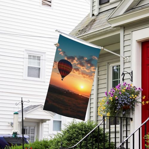 Flagge, 90 x 150 cm, lichtbeständig, für draußen, dekoratives Banner, Heißluftballon, Sonnenuntergang, Gartenflaggen, doppelseitig, Hausflagge, Wandbanner mit Messingösen, lustiger Hintergrund für Flagge, 90 x 150 cm, lichtbeständig, für draußen, dekoratives Banner, Heißluftballon, Sonnenuntergang, Gartenflaggen, doppelseitig, Hausflagge, Wandbanner mit Messingösen, lustiger Hintergrund für von LPSRTWE