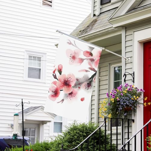 Flagge, 90 x 152 cm, farbecht, für den Außenbereich, dekoratives Banner, asiatische Aquarell, Kirschblumen, Gartenflaggen, doppelseitig, Hausflagge, Wandbanner mit Messingösen, lustiger Hintergrund Flagge, 90 x 152 cm, farbecht, für den Außenbereich, dekoratives Banner, asiatische Aquarell, Kirschblumen, Gartenflaggen, doppelseitig, Hausflagge, Wandbanner mit Messingösen, lustiger Hintergrund von LPSRTWE