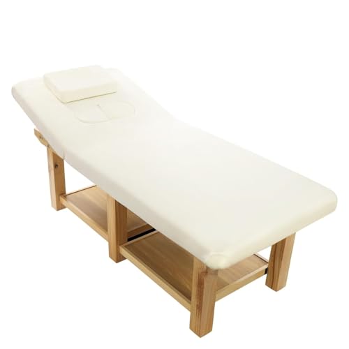 LPUYTJHI Professionelle Massageliege aus Holz, Verstellbare Rückenlehne, Hochleistungs-stationäres Massagebett for Physiotherapie, Salon-Gesichts-Spa-Bett - Beige LPUYTJHI Professionelle Massageliege aus Holz, Verstellbare Rückenlehne, Hochleistungs-stationäres Massagebett for Physiotherapie, Salon-Gesichts-Spa-Bett - Beige von LPUYTJHI