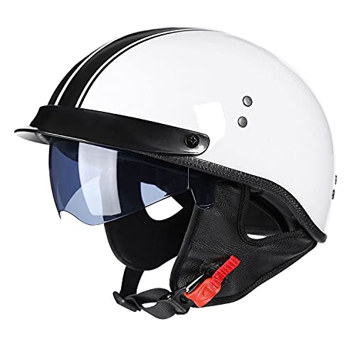 LPXPLP Halbschalenhelm Mit ECE Zulassung Brain-Cap Jet-Helm Roller Scooter Retro Half Mit Built-in Visier für Cruiser Chopper Biker Moped DOT/ECE-Zulassung D,XXL=63-64CM LPXPLP Halbschalenhelm Mit ECE Zulassung Brain-Cap Jet-Helm Roller Scooter Retro Half Mit Built-in Visier für Cruiser Chopper Biker Moped DOT/ECE-Zulassung D,XXL=63-64CM von LPXPLP