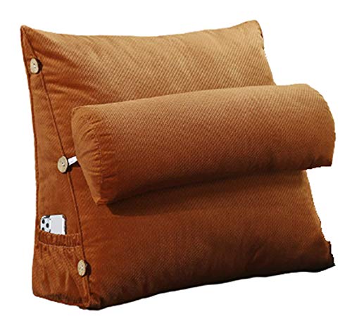 LPXPLP Lesekissen Stützkissen Abnehmbarer Nackenrolle Und Seitentasche Rückenstützkissen Waschbarer Bezug Lesekissen Buchkissen Ergonomische Für Bett Und Sofa 3,S= 45 * 45 * 20cm von LPXPLP