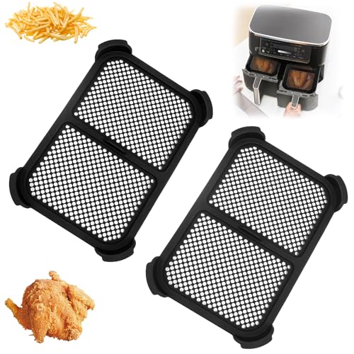 LPZMPZ Heißluftfritteuse Spritzschutz Kompatibel mit Ninja AF300EU 7.6L Dual Zone Silikon Spritzschutz, Effektiver Fettspritzschutz, Wiederverwendbar Spritzschutz Airfryer Zubehör (2 PCS) von LPZMPZ