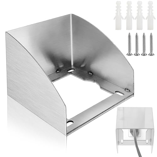 LPZMPZ Steckdose Regenschutz 9.3x9cm Aussenbereich Steckdosenschutz Aussen Spritzwasserschutz Steckdose Außenbereich Wasserdicht Edelstahl für Aussensteckdose Innen Garten Küche von LPZMPZ