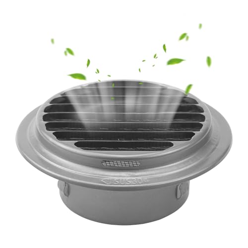 LPZMPZ Wetterschutzgitter Lüftungsgitter Rund 100mm Edelstahl Abluftgitter mit Insektenschutz Lüftungsrosette Abdeckung Dunstabzug Außen für Garage Küche Bad Belüftungsgitter von LPZMPZ