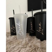 Becher | Personalisiert Trinkbecher Mit Strohhalm Jga Partys von LPlotterwelt