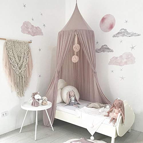 LPxdywlk Napacoh 240 cm Kinder Kinder Schlafzimmer Bett Vorhang Baldachin Hängen Sommer Moskitonetz Decor Wohnzimmer Liefert Helles Lila von LPxdywlk