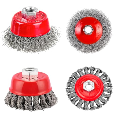 4 Stück Winkelschleifer Drahtbürsten Set, M14 Stahlbürste Akkuschrauber, 75/100 mm Drahtbürste Flex, Topfbürste Bohrmaschine, für Garten Unkraut und Moos 4 Stück Winkelschleifer Drahtbürsten Set, M14 Stahlbürste Akkuschrauber, 75/100 mm Drahtbürste Flex, Topfbürste Bohrmaschine, für Garten Unkraut und Moos von LQGTQO