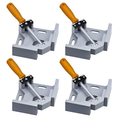 4 Stück Winkelspanner 90 Grad, Winkelspanner Eckspanner, Gehrungszwinge, Einstellbar 90 Grad Positionierwinkel Eckenspanner, Winkelklemme für Holz, Metall und Glas von LQGTQO