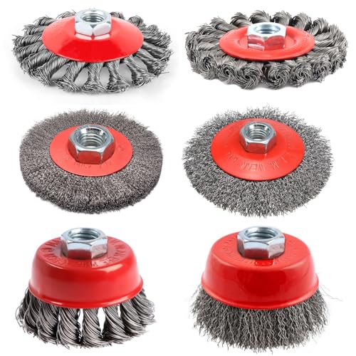6 Stück Winkelschleifer Drahtbürsten Set, M14 Stahlbürste Akkuschrauber, 75/100 mm Drahtbürste Flex, Topfbürste Bohrmaschine, für Garten Unkraut und Moos 6 Stück Winkelschleifer Drahtbürsten Set, M14 Stahlbürste Akkuschrauber, 75/100 mm Drahtbürste Flex, Topfbürste Bohrmaschine, für Garten Unkraut und Moos von LQGTQO