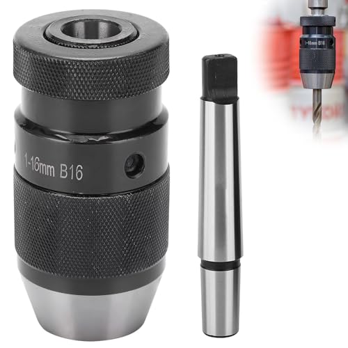 Schnellspannbohrfutter 1-16 mm, B16 Bohrfutter Mk2, Bohrfutter Adapter, Kegeldorn mit Austreiblappen Mini Bohrfutter MK2 für Drehmaschine Bohrmaschine Schnellspannbohrfutter 1-16 mm, B16 Bohrfutter Mk2, Bohrfutter Adapter, Kegeldorn mit Austreiblappen Mini Bohrfutter MK2 für Drehmaschine Bohrmaschine von LQGTQO