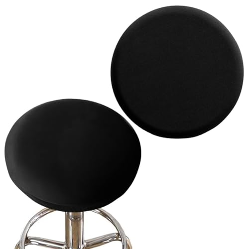 LQIOACU Schwarz Hockerbezug Rund 30-36cm, Hocker Bezug Schwarz, Bezug Hocker Rund Elastischer Hocker Rundbezug, für Runde Oder Quadratische Hocker von LQIOACU