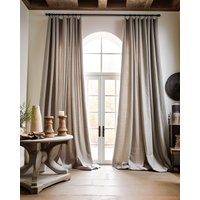 stangenband Leinenvorhänge - Für Wohnzimmer Schlafzimmer Leinen Vorhang Panel Bauernhaus Vorhänge von LQLinen