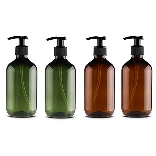 Seifenspender-Flaschen, 500ml Shampooflasche Handpumpe Seifenschaumspender Emulsionen Speicherorganisator, leere nachfüllbare PET-Pumpflaschen Flüssigkeitsspender Flaschen Gläser mit Pumpspitzen von LQMILK