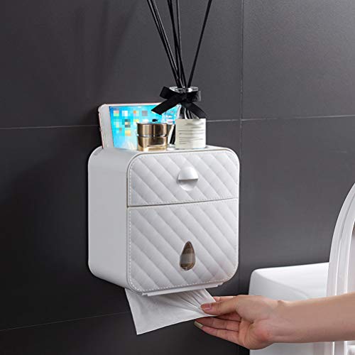 Toilettenpapierhalter, Toilettenpapierhalter für Badezimmer, wasserdicht, Wandmontage, mit Mobiltelefon, Aufbewahrungsregal von LQMILK