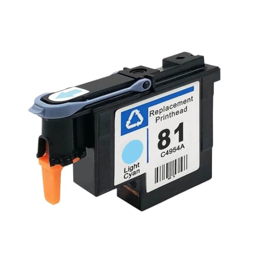 LQNXAVUD 81 PrinThead C4950A C4951A C4952A C4953A C4954A C4955A kompatibel mit DesignJet 5000 5000Ps 5500 5500Ps Drucker Ersatzdruckdruck(1PCS Light Cyan) von LQNXAVUD