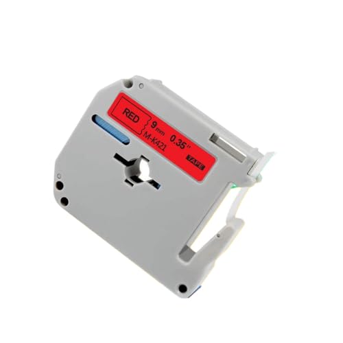 LQNXAVUD 9 mm M Band MK221 kompatibel mit MK121 MK221 MK421 MK521 Label Maker arbeitet mit PT90 PT80 PT70 PT65 Label -Druckern(Black on Red) von LQNXAVUD