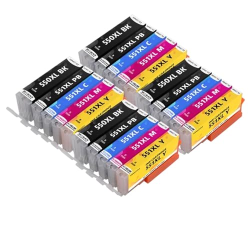 LQNXAVUD Kompatible Tintenpatrone PGI 550 551 Kompatibel mit Druckermodelle IP7250 MG5450 MX925 MG5550 MG6450 MG5650 MG6650 IX6850 MX725 MX925(4set) von LQNXAVUD