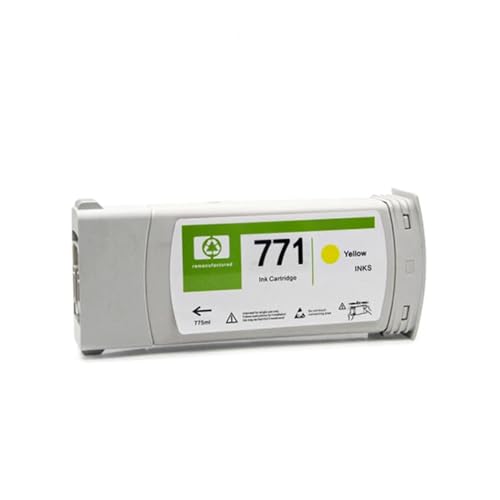 LQNXAVUD Kompatible recycelte Tintenpatrone Kompatibel mit Designjet Z6200 Z6800 Z6600 Z6100 Drucker Arbeiten mit 771 Plotter -Patrone(Y) von LQNXAVUD