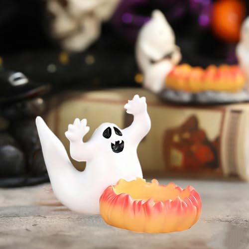 LQQDREX Ghost Campfire Gathering, Ghost Lagerfeuer Kerzenhalter, Halloween Geist Kerzenhalter, Halloween Geist Skulptur Statue Gruselige Geist Gruselige Kerzenhalter für Halloween Dekorationen von LQQDREX