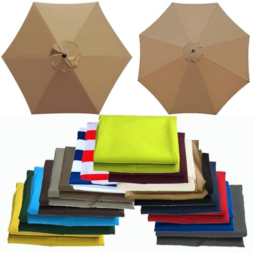 Dekorative AC-Einheitsabdeckung, Ersatz-Sonnenschirmbezug, Ersatz-Sonnenschirmtuch(Khaki,8 RIBS: 200CM/6.5FT) von LQRCTRY