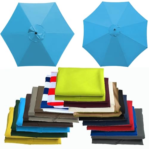 Dekorative AC-Einheitsabdeckung, Ersatz-Sonnenschirmbezug, Ersatz-Sonnenschirmtuch(Lake blue,6 RIBS: 250CM/8.2FT) von LQRCTRY