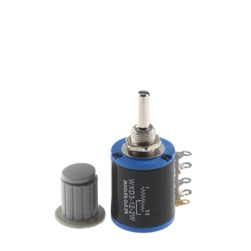 Drehpotentiometer, Packung mit 5 WXD3-12-2W Drahtpotentiometer mit Knöpfen, mehreren Widerständen, 2W(470 Ohm) von LQRCTRY