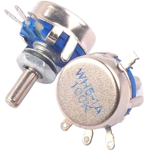 Drehpotentiometer, WH5-1A Drehpotentiometer 5er-Pack 470-1M Ohm 3-Terminals Rundschaft Linear(10K Ohm) von LQRCTRY