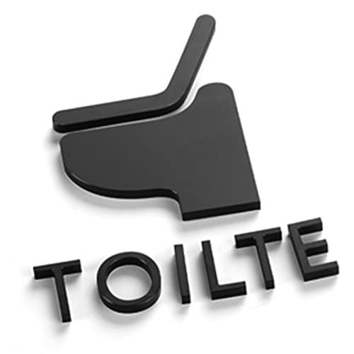 LQRCTRY Brandzeichen der Toilette. Badezimmer-Türschild, gebürstetes Aluminium, Mehrfarbig, 14 x 10 cm, for Büro, Geschäft, Wanddekoration(A) von LQRCTRY