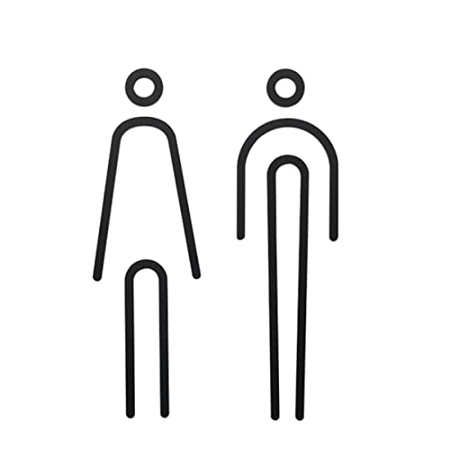 LQRCTRY Brandzeichen der Toilette. Badezimmer-Türschild aus Luftfahrt-Aluminium for Männer und Frauen, Mehrfarbig, mehrere Größen, 2 Stück(Black,15 * 4.6cm) von LQRCTRY