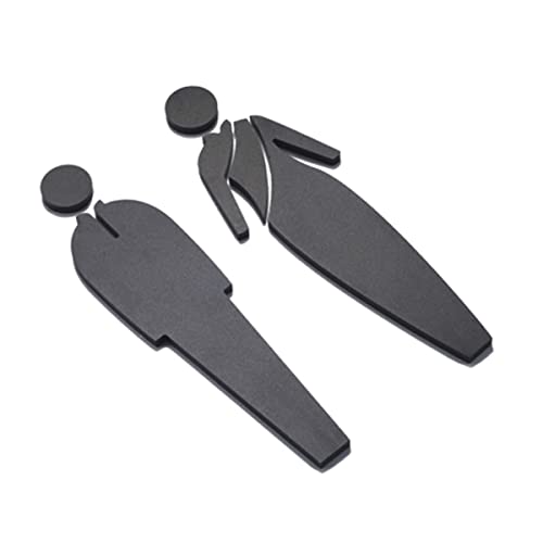 LQRCTRY Brandzeichen der Toilette. Metall-Toilettenschild for Herren und Damen, 2er-Pack, mehrere Größen, Gold und Schwarz, for Badezimmer, Hotel(Black) von LQRCTRY