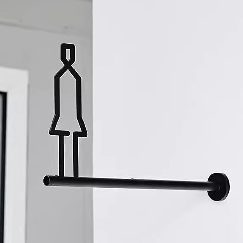 LQRCTRY Brandzeichen der Toilette. Toilettenschilder, Metall, for Männer und Frauen, Badezimmer, Türschild, Wandbehang, Schwarz, 29,4 x 17,8 cm(A) von LQRCTRY