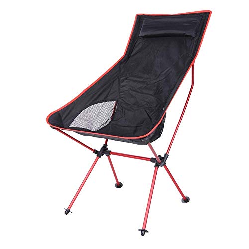 LQRCTRY Campingstuhl, Camping-Klappstuhl mit eingebauter Kissen-Rückenlehne und Tragetasche in Mehrfarbig(Red) von LQRCTRY