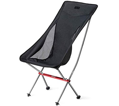 LQRCTRY Campingstuhl, Klappstuhl mit Rückenlehne und Tragetasche for Camping im Freien, Mehrfarbig(Black) von LQRCTRY