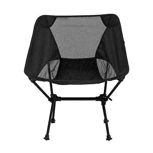 LQRCTRY Campingstuhl, Tragbarer Aluminium-Klapp-Campingstuhl mit Aufbewahrungstasche Blau Schwarz Rot(Black) von LQRCTRY