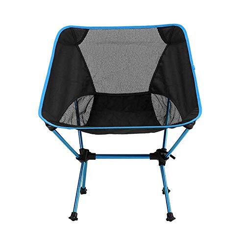 LQRCTRY Campingstuhl, Tragbarer Aluminium-Klapp-Campingstuhl mit Aufbewahrungstasche Blau Schwarz Rot(Blue) von LQRCTRY