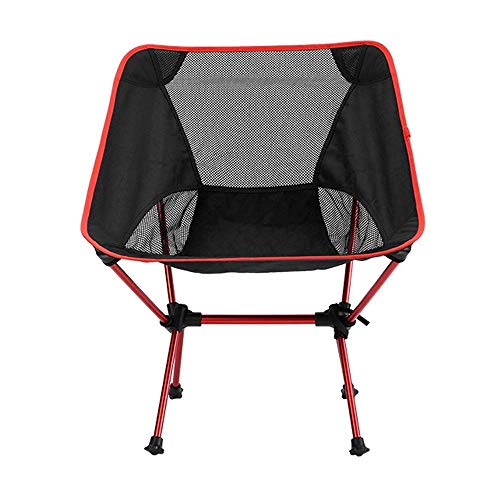 LQRCTRY Campingstuhl, Tragbarer Aluminium-Klapp-Campingstuhl mit Aufbewahrungstasche Blau Schwarz Rot(Red) von LQRCTRY