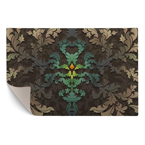 LQRCTRY Innenteppich, rutschfeste, wasserdichte und waschbare Bodenmatte for drinnen und draußen in Schwarz und Grau mit abstrakten Formen(#04 Floral,120 x 180 cm (Rectangular)) von LQRCTRY