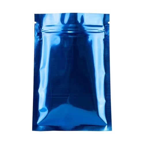 LQRCTRY Plastik-Reißverschlussbeutel, 100 Teile/los Glänzend Schwarz Aluminium Folie Zip-Lock Beutel(Blue,7x10cm) von LQRCTRY