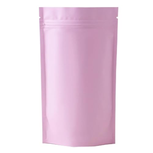 LQRCTRY Plastik-Reißverschlussbeutel, 100Pcs Matte Mylar Folie Stand Up Bag Zip-Lock wiederverschließbare Wiederverwendbare(Pink,15x22cm) von LQRCTRY