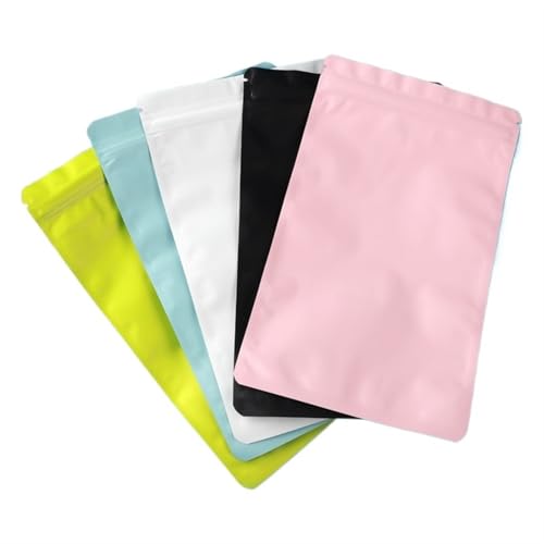 LQRCTRY Plastik-Reißverschlussbeutel, 50 Stück Mattschwarz Weiß Rosa Wärme Flache Beutel Zip-Lock Mylar Tasche(Green,10x15cm) von LQRCTRY