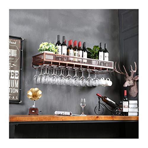 LQRCTRY hängendes Weinglasregal, Umgedrehtes Weinglas- und Flaschenregal for Aufhängen for Bar und Zuhause, Mehrfarbig, mehrere Größen(Brass,60 * 35cm) von LQRCTRY