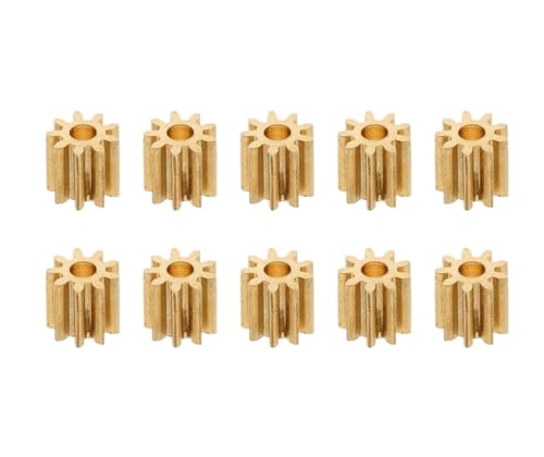 Ritzel, 10 Stück Messing 0,5 Modul 10 Zähne Motor Ritzel Zahnräder Mehrere Größen(10T*6.4 * 3.02 * 5mm) von LQRCTRY