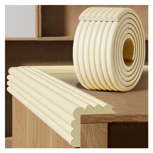Schaumstoff-Sicherheitsstreifen, W-förmige Selbstklebende Sicherheitsstreifen aus Schaumstoff for Kanten und Ecken, Mehrfarbig, mehrere Größen(Beige,2m/6.56ft) von LQRCTRY