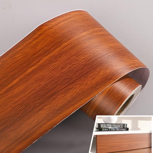 Selbstklebende Fußleiste, 1pc selbstklebende PVC-Holzmaserung Reparatur Aufkleber for Türrahmen Fensterabdeckung(H,80cmx5m) von LQRCTRY