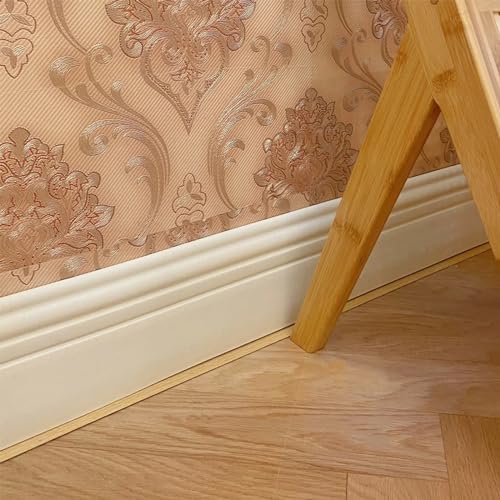 Selbstklebende Fußleiste, Fußleistenleiste for Abziehen und Aufkleben, 2 m Länge, 9,5 cm Breite, mehrfarbig(Wit) von LQRCTRY