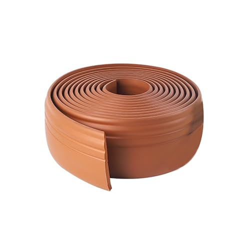 Selbstklebende Fußleiste, Selbstklebende Fußleistenleiste for Abziehen und Aufkleben, 5 m Länge, 98 mm/125 mm Breite, Braun und Weiß(Bruin,98mm) von LQRCTRY