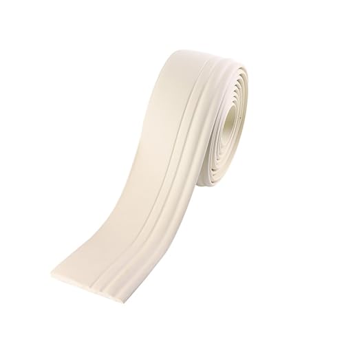 Selbstklebende Fußleiste, Selbstklebende Fußleistenleiste for Abziehen und Aufkleben, 5 m Länge, 98 mm/125 mm Breite, Braun und Weiß(Wit,125mm) von LQRCTRY